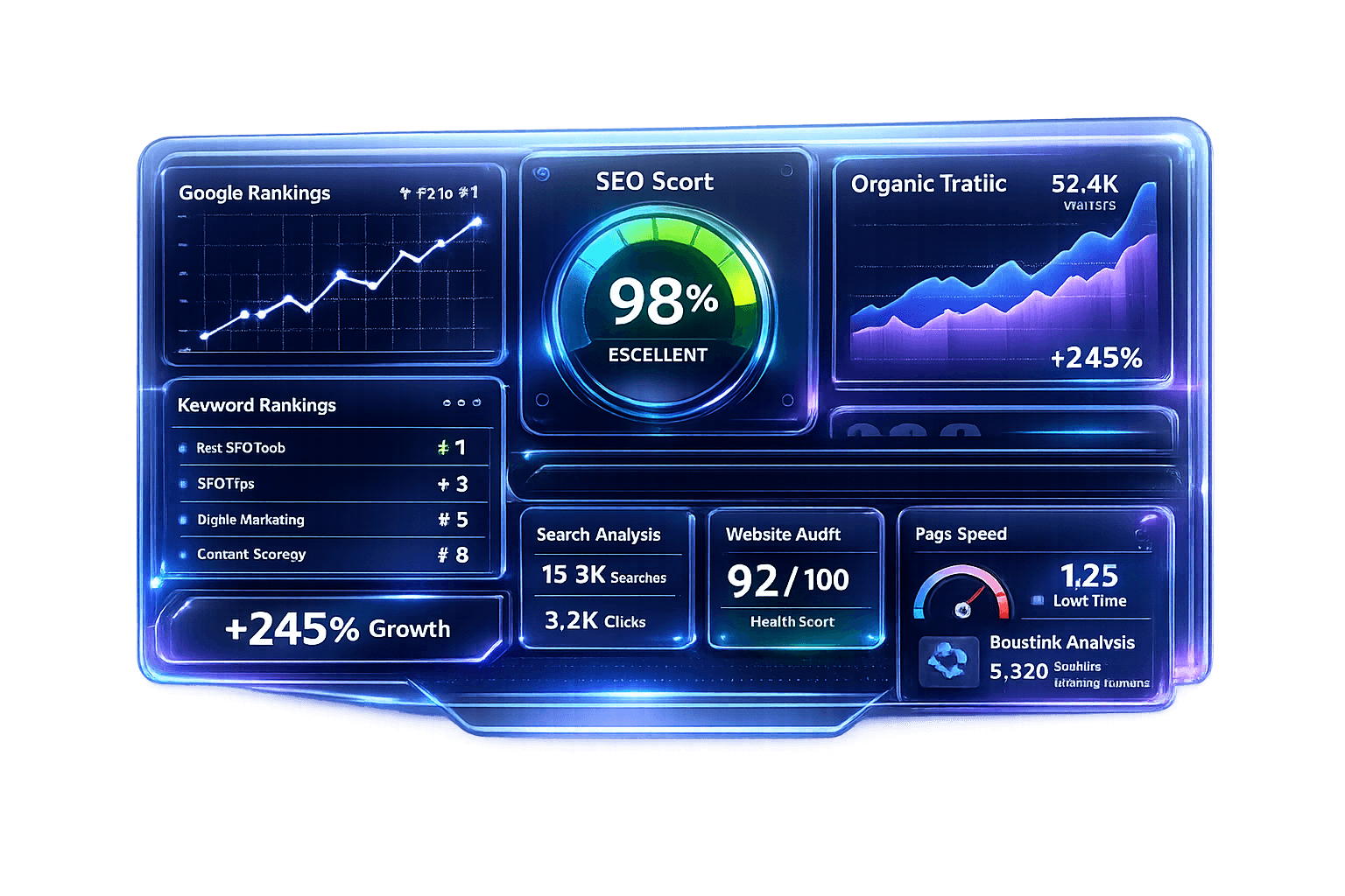 SEO analytics dashboard for Varnav Digital SEO services